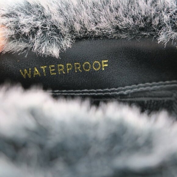 Cole Haan Coralie Wedge Waterproof Suede Gray Faux Fur Boot W11714 Women's 8.5B - Picture 4 of 5